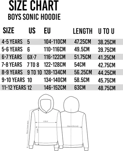 Vista 7 de Sonic The Hedgehog Sudadera con capucha para niños, color negro, Negro