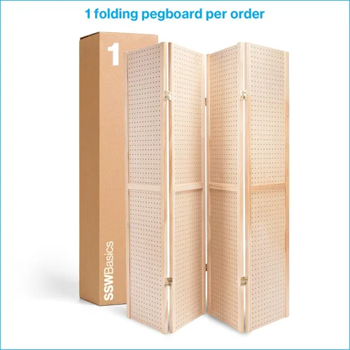 Vista 6 de SSWBasics Soporte de tablero perforado plegable de 5 pies y 4 paneles para manualidades - Exhibición versátil de tablero perforado y divisor