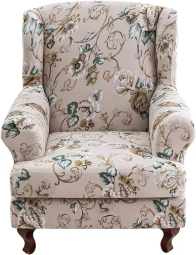 Vista 114 de Eco-Ancheng Funda para silla Wingback, 2 piezas, respaldo de ala, fundas de elastano para sillón con respaldo de ala, fundas para sillón con parte