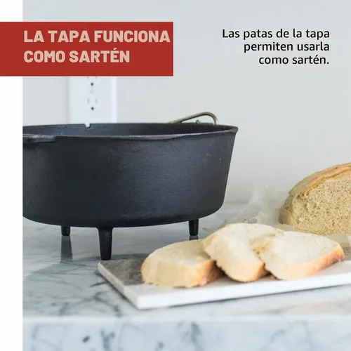 Vista 5 de Camp Chef Horno holandés de hierro fundido, pre-sazonado, 6 cuartos