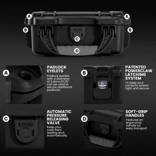 Vista 4 de NANUK 903 - Funda rígida con espuma, IP67, impermeable, resistente a los impactos para cámaras compactas y equipos pequeños, a prueba de polvo, 9.1