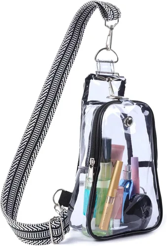 Vista 2 de Edraco Bolsa transparente aprobada para estadios, bolsa transparente con correa bordada