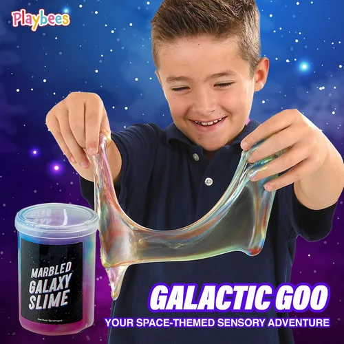 Vista 8 de Slime de unicornio de galaxia marmolada – Paquete de 12 – Kit de unicornio cósmico para estimulación sensorial y juego creativo, regalo perfecto