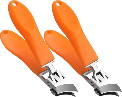 Vista 10 de Tijeras para uñas y pies para uñas encarnadas, curvas, apertura de mandíbula ancha, tijeras de uñas antiflexión (color negro, 1 unidad)