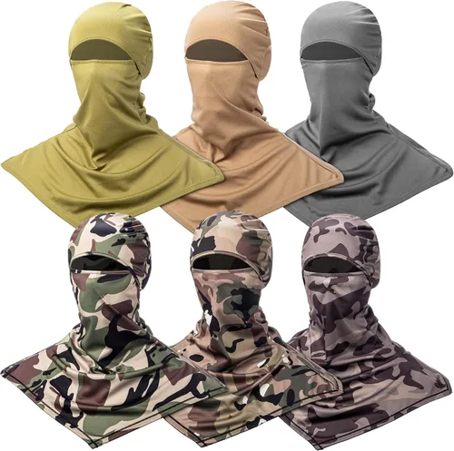 Vista 8 de Syhood 6 Pieces Balaclava Face Cover Breathable Long Neck Covers Summer Neck Protector for Men Sun Protection