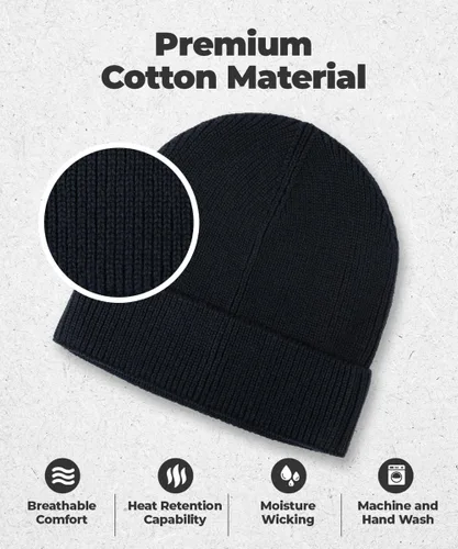 Vista 2 de Gorro 100% algodón para hombre, moderno y elegante, cálido y cómodo para el uso diario