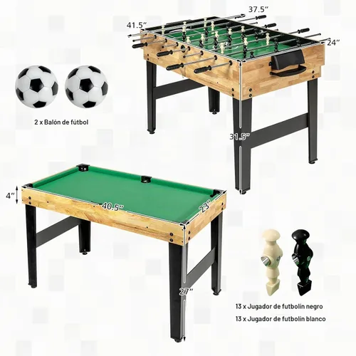 Vista 7 de Giantex 10-in-1 Multi Game Table, Combo Game Table Set w/Hockey, Foosball Pool Ping-Pong Chess Cards Checkers Bowling, Shuffleboard, Backgammon