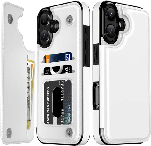 Vista 326 de LETO para iPhone 15 Pro Funda tipo cartera - Tapa tipo folio con patada - Diseños de moda - Tarjetero - Funda protectora para mujeres y niñas - 6.1