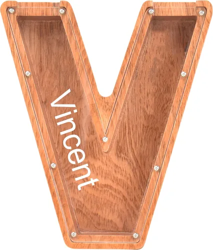 Vista 29 de Alcancías con nombre personalizado para niños, alcancía de letras personalizadas, banco de dinero del alfabeto de madera, regalos para niños