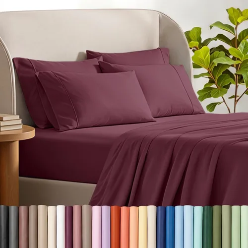Vista 29 de Bare Home Hotel Luxury - Juego de sábanas Queen extra suave, 6 piezas, bolsillos profundos, ajuste fácil, refrescantes y transpirables, resistentes