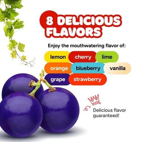 Vista 6 de Bolas de chicle para repuestos de máquina de chicles - Bolas de goma de mascar de frutas surtidas de 1 pulgada - 1.7 libras Chicle para niños