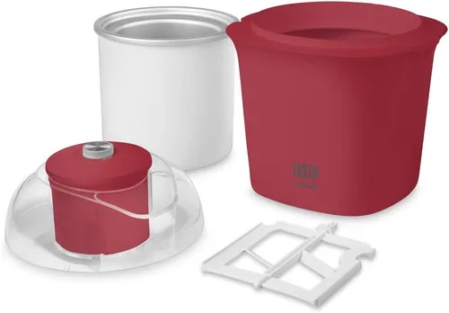Vista 2 de Tasty by Cuisinart ICM100TRD Máquina para hacer helados, 8.71 pulgadas de largo x 8.71 pulgadas de ancho x 10.49 pulgadas de alto, rojo