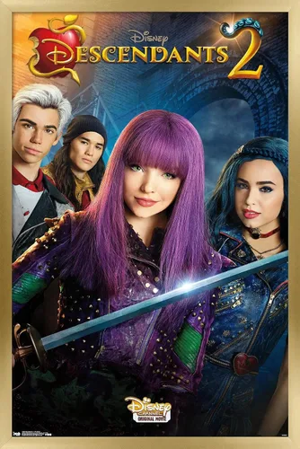 Vista 18 de Trends International Disney Descendants 2 - Póster de pared de una hoja, 14.725 x 22.375 pulgadas, versión enmarcada de madera de granero
