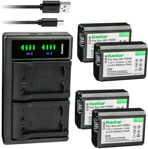 Vista 7 de Kastar NP-FW50 LTD2 - Cargador de batería USB para Sony Alpha α5000, a5000, ILCE-5100, Alpha α5100, a5100, ILCE-6000, Alpha α6000, a6000, ILCE-6100