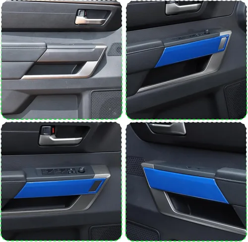 Vista 6 de Tira de decoración de panel de puerta interior de automóvil ABS para Toyota Tundra 2022 Protección de la puerta del automóvil, accesorios de moldura