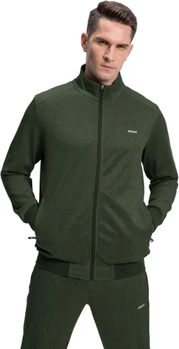 Vista 4 de MAGNIVIT - Conjunto deportivo para hombre con cremallera completa y manga larga