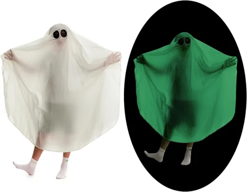 Vista 3 de HSCTEK Disfraz de fantasma que brilla en la oscuridad Verde