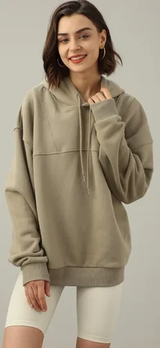 Vista 3 de Sudadera de gran tamaño para mujer, sudadera de forro polar con capucha de manga larga, sin botones, ropa de moda de otoño 2023