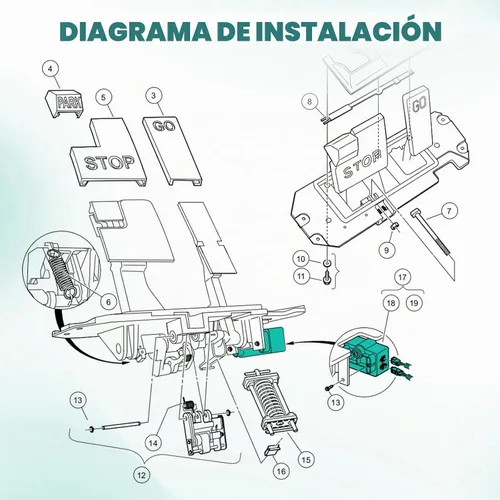 Vista 6 de Kit de conversión Drive-up de sensor de aceleración de carrito de golf a MCOR para Club Car Precedent Electric 2009-2011 con grupo de pedales de 2ª
