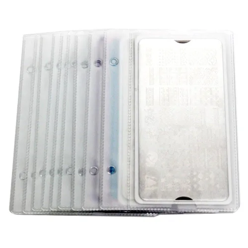 Vista 6 de DRDS 20 ranuras para arte de uñas, soporte para placa de estampación, bolsas de almacenamiento, cajas de almacenamiento de arco iris, prácticas