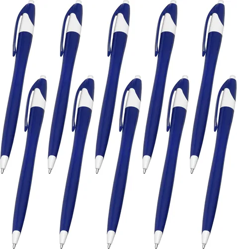 Vista 11 de DISCOUNT PROMOS Juego de 10 bolígrafos de oficina de plástico de dos tonos, paquete a granel, tinta negra, ideal para oficina, escuela, negocios