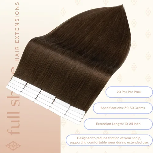 Vista 133 de Full Shine - Extensiones de cabello humano con cinta, mezcla de rubio hongo # 8 castaño ceniza resaltado 60 rubio ceniza