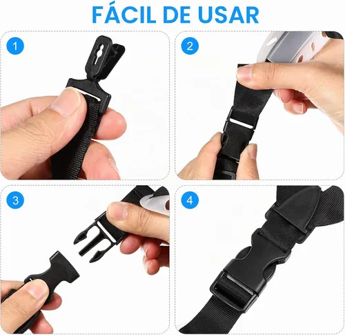 Vista 3 de POPETPOP Paquete de 2 correas de barbilla para casco duro de 4 puntos