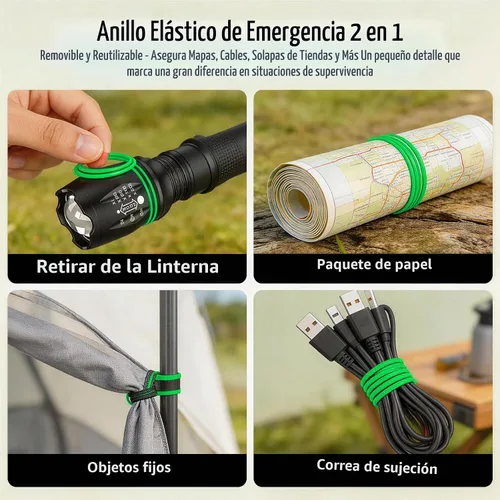 Vista 4 de HAUSBELL Linterna de 2000 lúmenes, paquete de 2 luces LED tácticas súper T8 Negro 2Pack