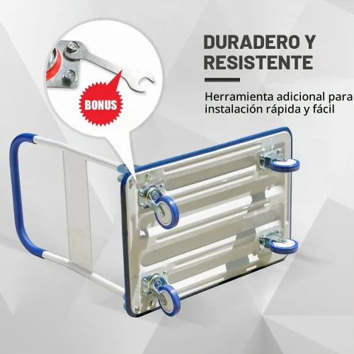 Vista 7 de Carro de plataforma Wellmax Azul