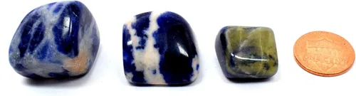 Vista 5 de Piedras pulidas de sodalita azul natural, piedras preciosas pulidas de cristal de cuarzo mineral Cabujones espumosos de África del Sur, 5