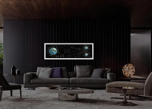 Vista 3 de Póster del plan de vuelo del Apolo 11 – Póster espacial de carta de aterrizaje lunar – Arte de pared grande para espacio exterior / decoración
