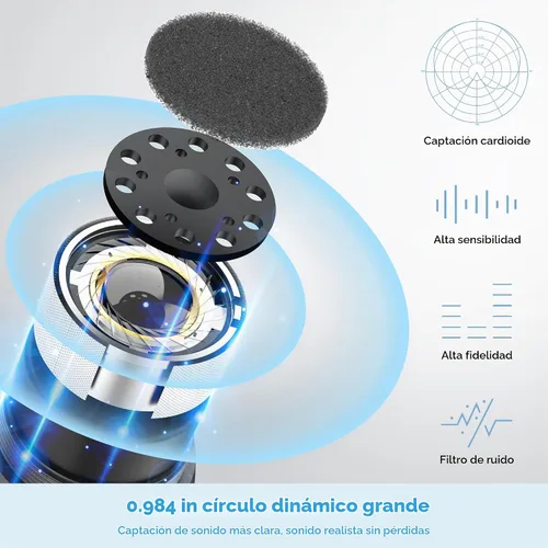 Vista 3 de Bietrun Micrófono inalámbrico, juego de micrófonos UHF de mano, dinámicos, de metal, inalámbricos, con receptor recargable, salida de 1/4