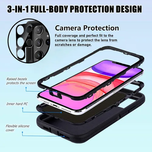 Vista 2 de Funda compatible con Samsung Galaxy S22 Ultra, diseño de bandera estadounidense antigua con protector de lente de cámara resistente