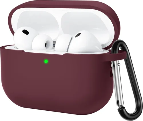 Vista 20 de Lerobo - Funda protectora completa de silicona suave para AirPods Pro 3 Rojo