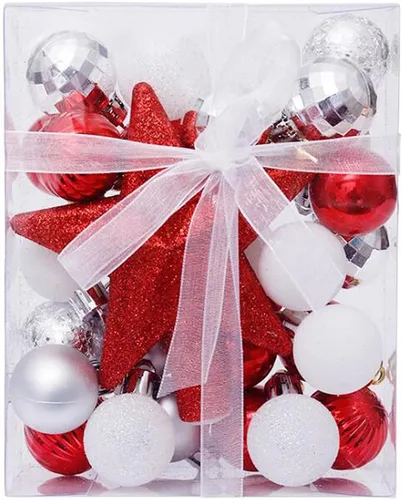 Vista 9 de 30 bolas de Navidad de 1.18 pulgadas para árbol de Navidad, decoración de Navidad inastillable, bolas de árbol de Navidad para decoración de bodas