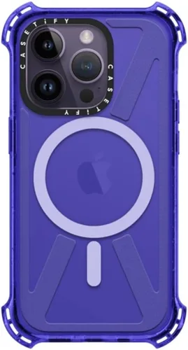 Vista 29 de CASETiFY Funda Bounce para iPhone 16 Pro [a prueba de golpes, 21.3 pies, protección contra caídas de grado militar 6X, compatible con Magsafe] Azul