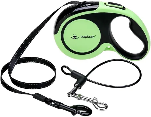 Vista 8 de PUPTECK Correa retráctil para perros con cable a prueba de mordidas para perros pequeños, medianos y grandes, correa resistente para entrenamiento