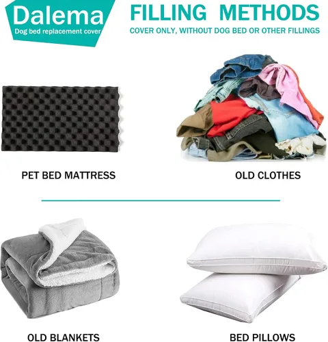 Vista 6 de Funda para Cama de Perro, Impermeable de Plástico Resistente DIY Funda para Cama de Mascotas, Antiadherente al Pelo Fácil de Limpiar Fundas