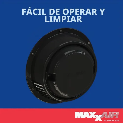 Vista 4 de MAXXAIR Maxxfan Dome Ventilador de ventilación redondo de 12 V de 6 pulgadas, solución compacta para ventilación de techo o pared lateral, solo Negro