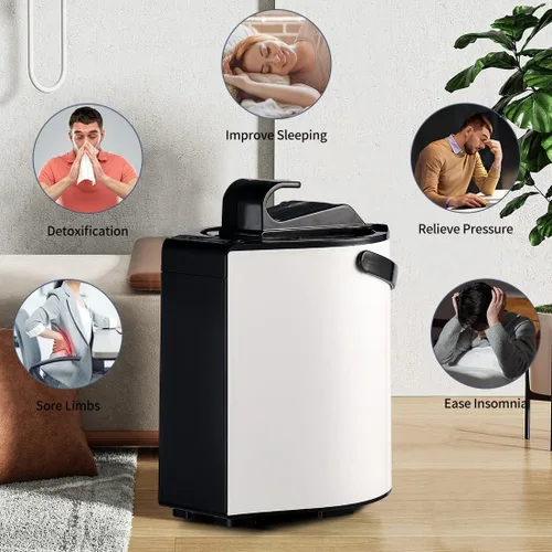 Vista 6 de Vaporizador de sauna, generador de vapor portátil, vaporizador de acero inoxidable de 3L para olla de sauna, sauna inteligente con botón táctil