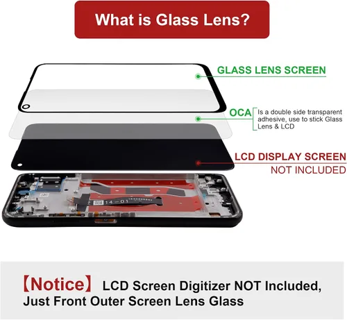 Vista 5 de Pantalla frontal de cristal exterior de reemplazo de lente +OCA compatible con Samsung Galaxy Note10+ Note 10 Plus 5G SM-N976