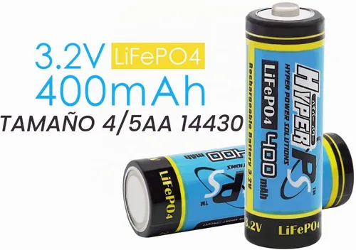 Vista 3 de Paquete de 8 baterías recargables 14430 de 3.2 V, batería recargable LiFePo4 de 400 mAh 14430 para luz de panel solar, cepillo de dientes
