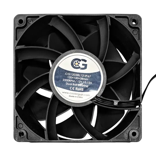 Vista 9 de Coolerguys Ventilador IP67 impermeable 12vDC (alta velocidad, 0.984x0.394 in)