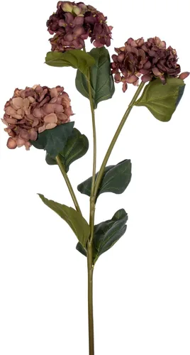 Vista 12 de Vickerman Espray de hortensias artificiales burdeos de 33 pulgadas con tres cabezas de flores, 2 por bolsa.