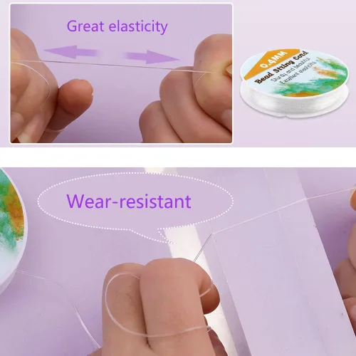Vista 5 de Cuerda de pulsera de 0.02 in, cuerda elástica para pulseras