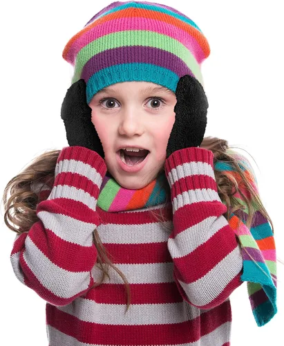 Vista 4 de 3 pares de guantes sin dedos para niños, guantes convertibles con tapa abatible, guantes de punto suave de invierno para niños y niñas
