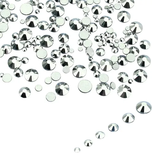 Vista 12 de LolliBeads Piedras redondas de resina para uñas con parte trasera plana y cristales acrílicos.