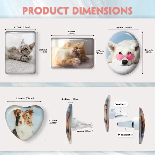 Vista 2 de Accesorios personalizados para ventilación de coche con foto y texto, clips personalizados para ventilación de aire para mujeres, hombres, niños
