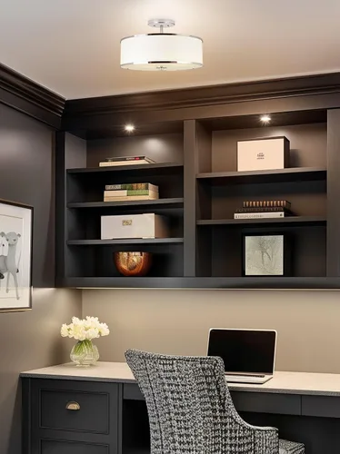 Vista 6 de Kira Home Chloe Lámpara de techo moderna de 15 pulgadas con pantalla de tambor de tela blanca, accesorio colgante de 3 luces con difusor de vidrio