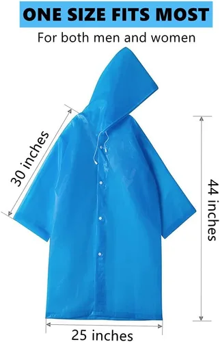 Vista 2 de Rain Ponchos for Adults Reusable, 2 Pack Raincoat for Women Men, Waterproof Rain Coat Gear with Hood Drawstring